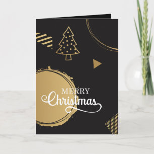 Modern juldesign med Guld-geometrisk accent Kort