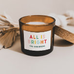 Modern julfamilj med ljus typografi rektangulärt klistermärke<br><div class="desc">Den moderna julfamiljen med en ljusstark färgstark roligt är alla ett starkt klistermärke.</div>