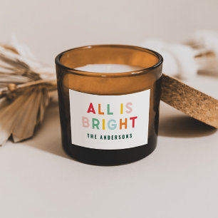 Modern julfamilj med ljus typografi rektangulärt klistermärke