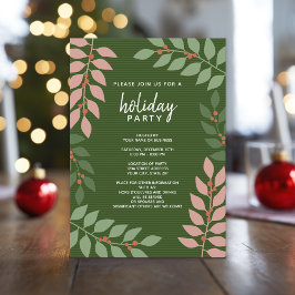 modern Julfest av bär eucalyptus grenar Inbjudningar