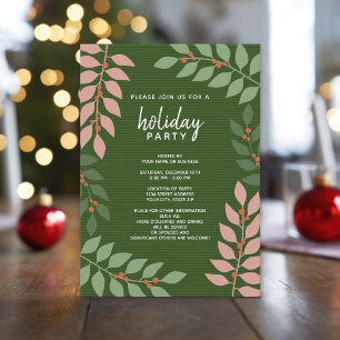 modern Julfest av bär eucalyptus grenar Inbjudningar