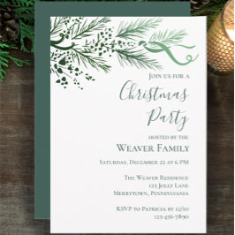 Modern julfest i Hand plockade Gräs Inbjudningar