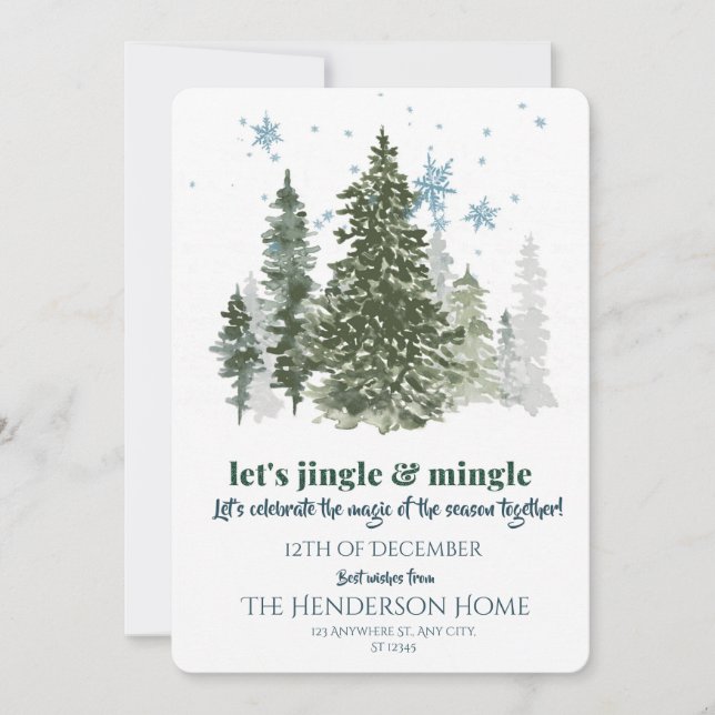 Modern Julfest Invitation Inbjudningar (Framsida)