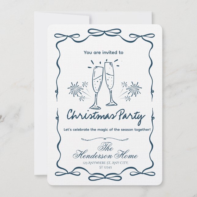 Modern Julfest Invitation Inbjudningar (Framsida)