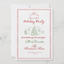 Modern Julfestlig Julfest Invitation Inbjudningar