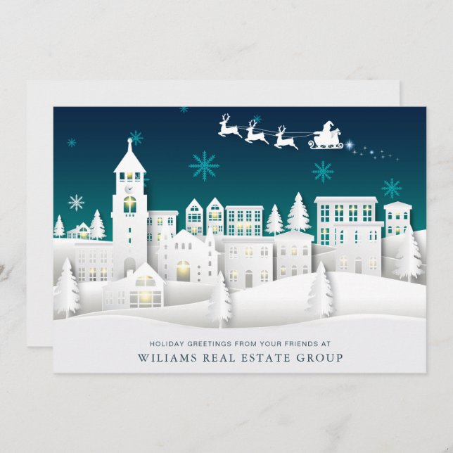 Modern julförening, företag Hälsning Julkort (Fram/baksida)