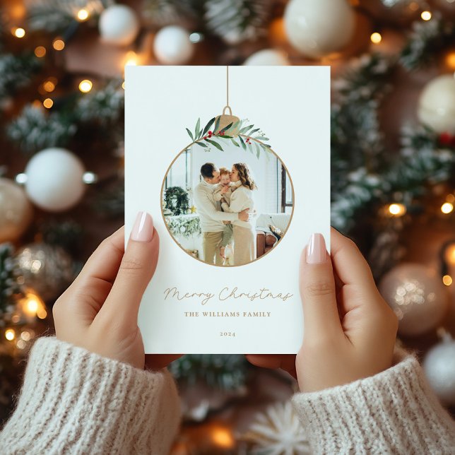 Modern julfoto för prydnadsföremål i God jul Julkort (Skapare uppladdad)