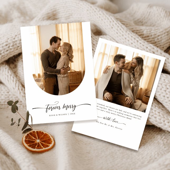 Modern julfoto från Merry Newlyged Arch Julkort (Skapare uppladdad)