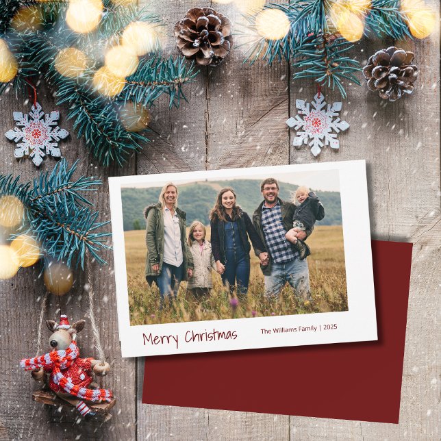 Modern julfoto i familjen - enkelt julkort (Skapare uppladdad)