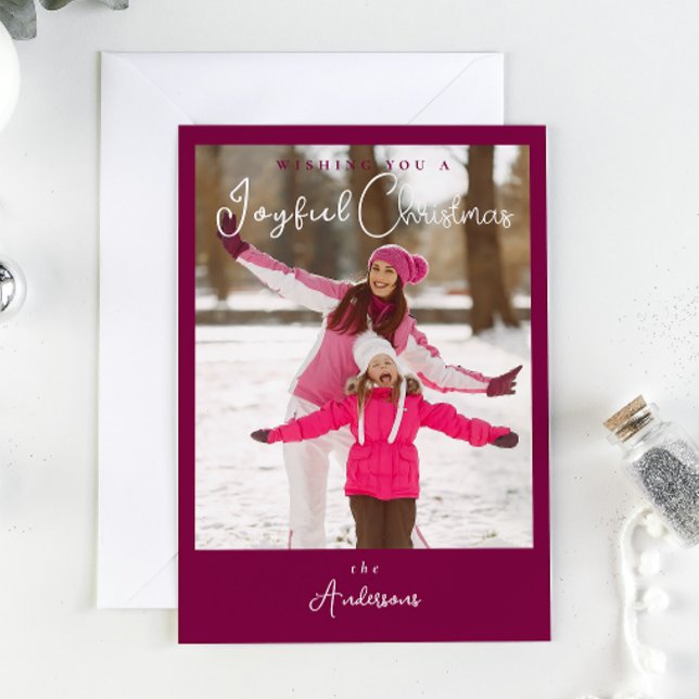Modern julfoto i Trendiget Julkort (Modern Trendy Christmas Photo Holiday Card)