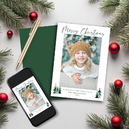 Modern julfoto, Rustic Träd, minimalistiskt Julkort