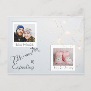 Modern julfotografering för graviditetsannonsering meddelande vykort