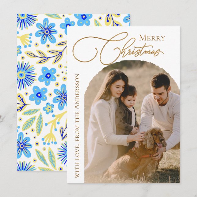 Modern julfotografi julkort (Fram/baksida)