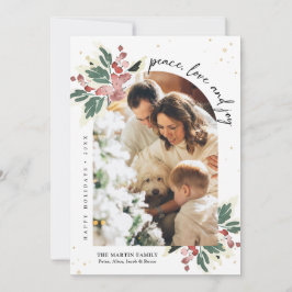 Modern julfotografibåge Vattenfärg Hyll Julkort