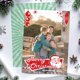 Modern julfotokort i mitten av århundradet julkort