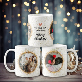 Modern julfotopassage i Glitter Kaffemugg
