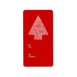 Modern Julgran Adressetikett