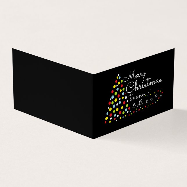 Modern Julgran, familjefollkort, julkort Visitkort (Utsida)