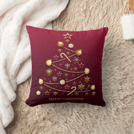 Modern Julgran Guld Ornament Snowflake Star Kudde