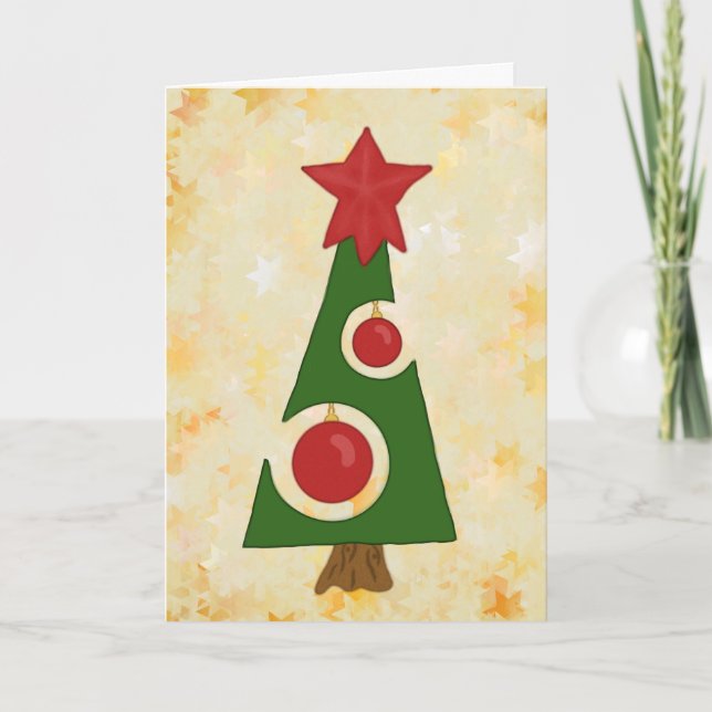 Modern julgran helgkort (Framsida)