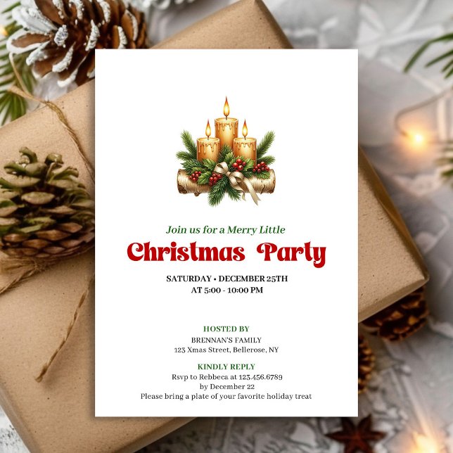 Modern julgran juldekoration kort (Modern Holly Berries Christmas Decoration Card)