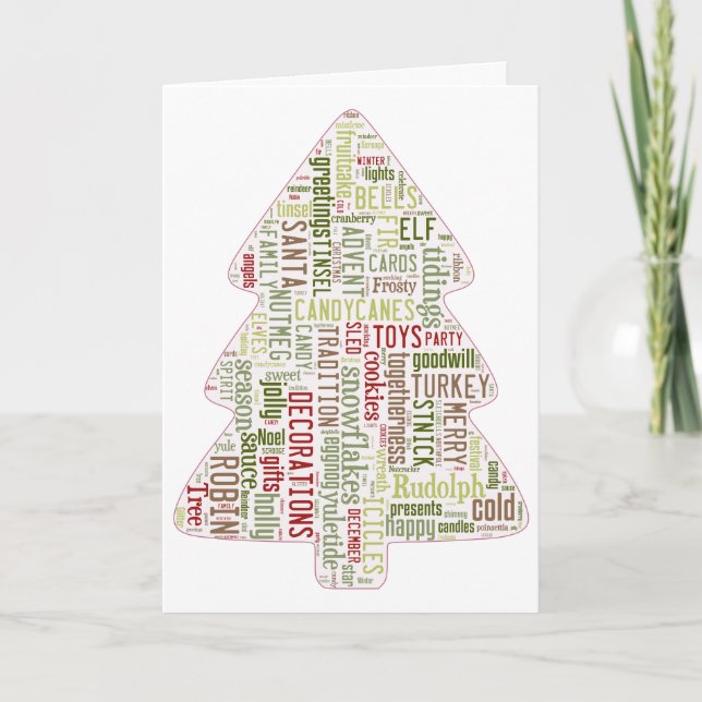 Modern Julgran-julkort Helgkort (Framsida)