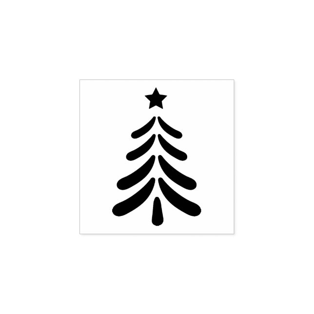 Modern julgran konst stämpel (Tryck)