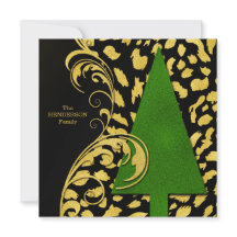 Modern Julgran med Guld och svart Helgdag