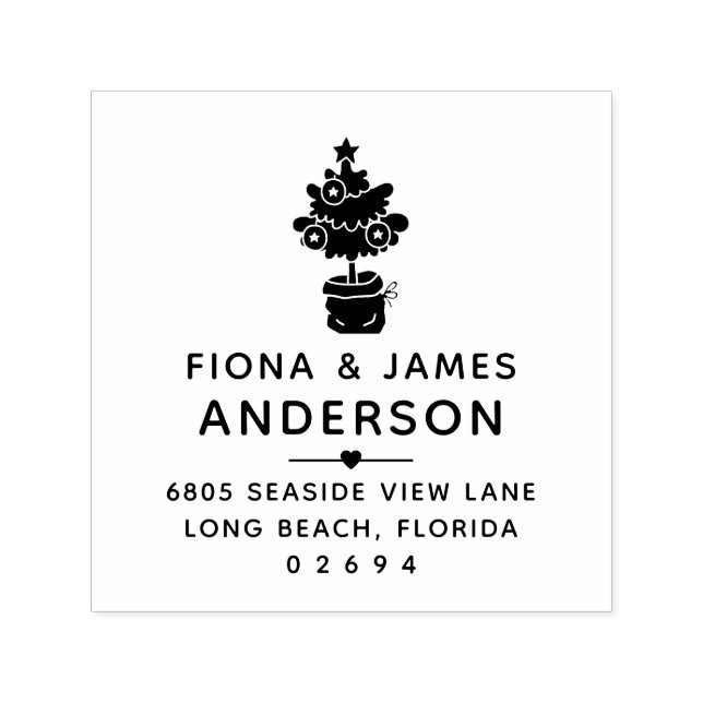 Modern Julgran par Returadress Självfärgande Stämpel (Design)