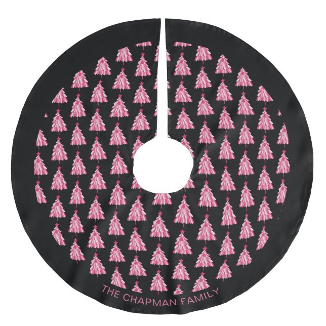 Modern Julgran Rosa Black-familjen namn Julgransmatta Borstad Polyester (Framsidan)