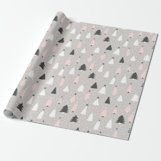 Modern Julgran Rosa Black Grått Helgdag Presentpapper