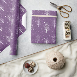 Modern Julgran Snowflake Lila Presentpapper