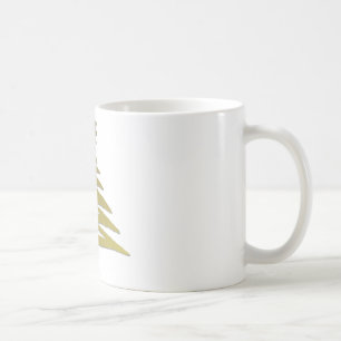 Modern Julgran Stencil Guld Kaffemugg