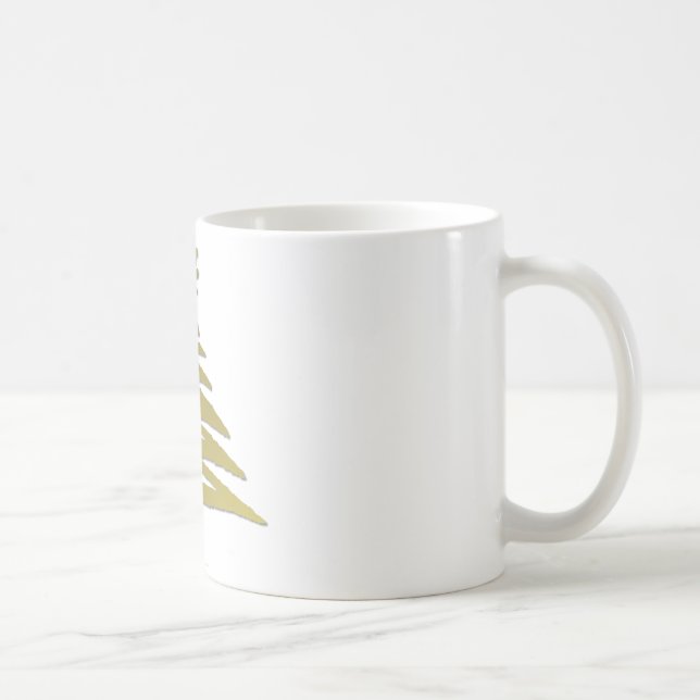 Modern julgran stenciltryck guld kaffemugg (Höger)