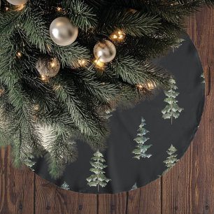 Modern julgran svart vattenfärg julgransmatta borstad polyester