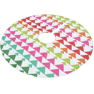 Modern Julgran-triangeln Mönster Grönt Rosa Julgransmatta Borstad Polyester