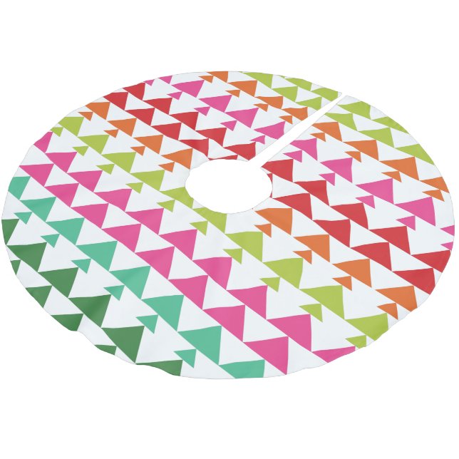 Modern Julgran-triangeln Mönster Grönt Rosa Julgransmatta Borstad Polyester (Vinklad)