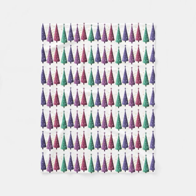 Modern Julgranar Blanket Fleecefilt (Framsidan)
