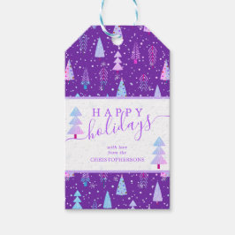 Modern Julgranar GLAD HELG-skript Presentetikett