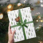 Modern Julgranar Grönt Mönster Presentpapper<br><div class="desc">Modern abstrakt Julgranar och vinterskogar träd i snö i skugga och oliv grönt. Kontakta designern via Zazzle-Chatta eller makeitaboutyoustore@gmail.com om du vill att designen ska ändras,  på en annan produkt eller om du vill samordna produkter.</div>