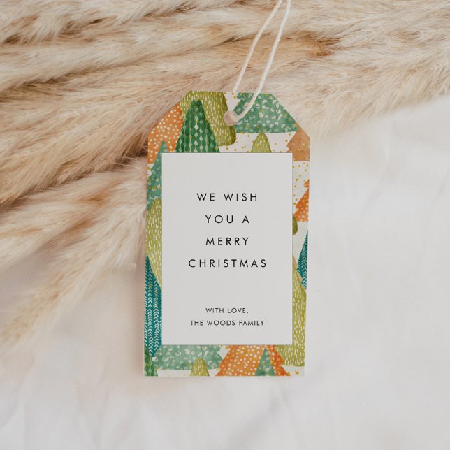 Modern Julgranar Mönster Helgdag Presentetikett (Skapare uppladdad)