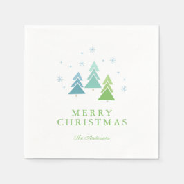 Modern Julgranar och Snöflingor Pappersservett