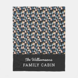 Modern Julgranar Peach och Grått Patterned Fleecefilt