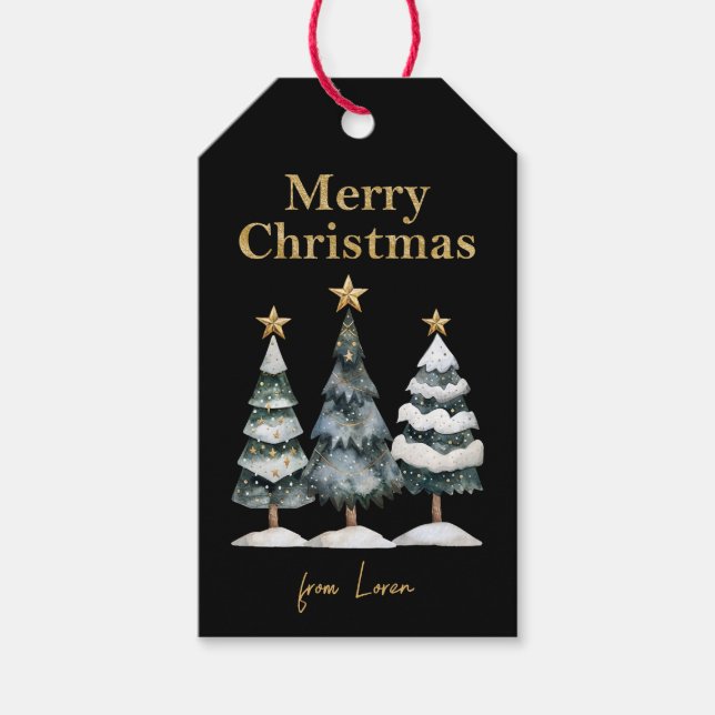 Modern Julgranar Presentetikett (Framsidan)