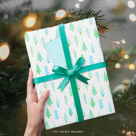 Modern Julgranar Turcos Blue Mönster Presentpapper