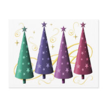 Modern Julgranar-vykort