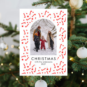 Modern julgransbåge familje jul julkort