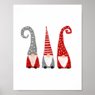 Modern julgrindar Nordic Red Grått White Poster