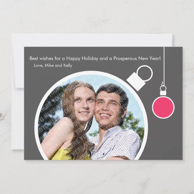 Modern Julhälsning Foto Platt Kort (Framsida)