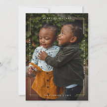 Modern julhälsning fotokort ett foto